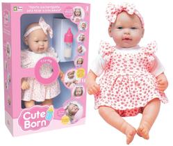 Boneca Bebê Reborn Com Som Fala Frases Infantil Neném 45Cm