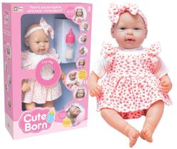 Boneca Bebê Reborn Com Som Fala Frases Infantil Neném 45cm