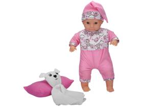 Boneca Bebê Reborn Com Travesseirinho e Mantinha de Ninar