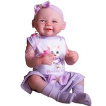 Boneca Bebê Reborn Corpo de Silicone Luna 45cm Mundo Kids