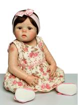 Boneca Bebê Reborn Corpo de Silicone Original Enxoval Rosa Júlia Boneca Bebê Reborn Corpo de Silicone Original Enxoval Rosa Júlia