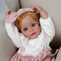 Boneca Bebê Reborn Corpo de Tecido Realista 56cm Original Kit Acessórios Conjunto Roupa Mamadeira Chupeta