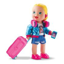 Boneca Bebe Reborn de Silicone Vamos Viajar Mala Roupa Vários Acessórios Brinquedo Menina