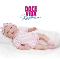 Boneca Bebê Reborn Doce Vida C/ Chupeta Mamadeira Certidão Adijomar