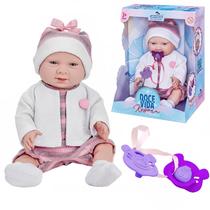 Boneca Bebe Reborn Doce Vida Passeio Com Chupeta Mamadeira E Certidão De Nascimento