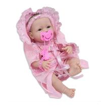 Boneca Bebê Reborn Faz Xixi Brinquedo Infantil Meninas Rosa