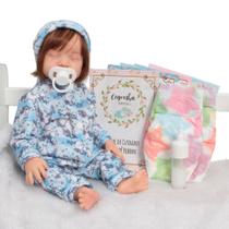 Boneca Bebê Reborn Fio a Fio Realista Lívia Pijama Unicórnio
