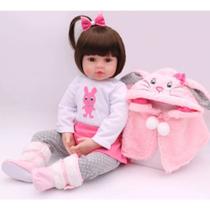 Boneca Bebê Reborn Gaby Corpo Inteiro Silicone P/ Dar Banho