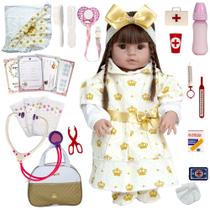 Boneca Bebe Reborn Gatinha Menina Realista com Acessórios Boneca Bebe Reborn Gatinha Menina Realista com Acessórios