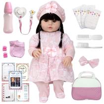 Boneca Bebe Reborn Gatinha Morena Fofa Acessórios Enxoval Boneca Bebe Reborn Gatinha Morena Fofa Acessórios Enxoval