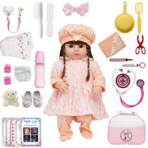 Boneca Bebe Reborn Grande de Silicone Completa Vários Itens Boneca Bebe Reborn Grande de Silicone Completa Vários Itens