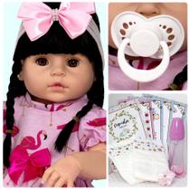 Boneca Bebê Reborn Grande Morena 52cm Silicone + Enxoval - Cegonha Reborn Dolls