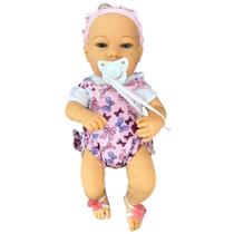 Boneca Bebê Reborn Infantil Menina 40cm Em Vinil Articulada Com Acessórios Brinquedos Novabrink