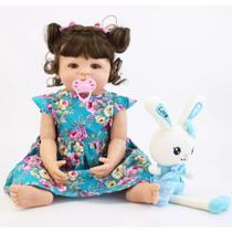 Boneca Bebê Reborn Júlia Corpo Inteiro Silicone P/ Dar Banho