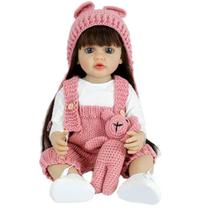 Boneca bebe reborn laura baby aurora 56 cm 100% vinil - shiny toys