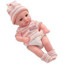 Boneca Bebe Reborn Laura Baby Mini Jolie 100% Vinil Macio 3 Acessórios Enxoval Completo Shiny Toys - 000543