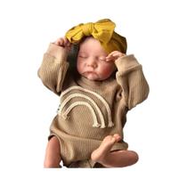 Boneca Bebê Reborn Levi De 17 Polegadas, Pintada E Acabada, Dormindo, Em Vinil, Colecionável, Boneca