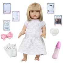 Boneca Bebe Reborn Loira Fofinha Com Diversos Acessórios - Cegonha Reborn Dolls