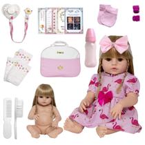 Boneca Bebê Reborn Loira Menina Silicone Bolsa Maternidade Boneca Bebê Reborn Loira Menina Silicone Bolsa Maternidade