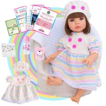 Boneca Bebê Reborn Luxo Realista de Silicone Pode Dar Banho Envio Imediato