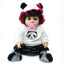 Boneca Bebê Reborn - Maria Helena Pandinha Corpo 100% Vinil - Shiny Toys