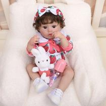 Boneca Bebê Reborn Menina 48cm Brastoy Silicone Macio Realista Lavável Presente Infantil Boneca Bebê Reborn Menina 48cm Brastoy Silicone Macio Realista Lavável Presente Infantil