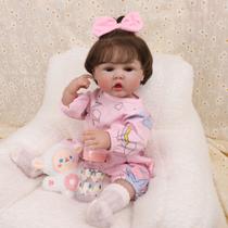 Boneca Bebê Reborn Menina 55cm Silicone com Acessórios Pode dar Banho Brastoy