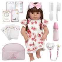 Boneca Bebê Reborn Menina Barata + 14 Itens Envio Imediato