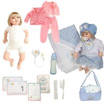 Boneca Bebe Reborn Menina Barata Manuela + Enxoval Completo