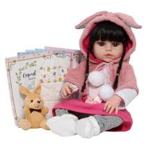 Boneca Bebê Reborn Menina Coelhinha Morena Linda 100% Vinil Boneca Bebê Reborn Menina Coelhinha Morena Linda 100% Vinil