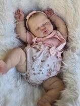 Boneca Bebê Reborn Menina De 19 Polegadas Com Acabamento Pintado À Mão, Corpo De Pano Macio, Vinil