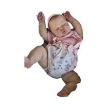 Boneca Bebê Reborn Menina De 19 Polegadas Com Acabamento Pintado À Mão, Corpo De Tecido Macio, Vinil Boneca Bebê Reborn Menina De 19 Polegadas Com Acabamento Pintado À Mão, Corpo De Tecido Macio, Vinil