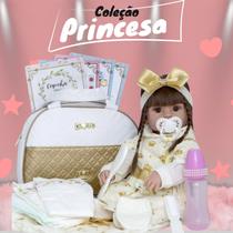 Boneca Bebê Reborn Menina de Silicone e Lindos Acessórios Boneca Bebê Reborn Menina de Silicone e Lindos Acessórios