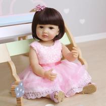 boneca bebe reborn menina de silicone vinil realista 55cm super realista