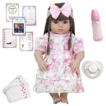 Boneca Bebê Reborn Menina Fofa 100 % Silicone e Lindos Itens Boneca Bebê Reborn Menina Fofa 100 % Silicone e Lindos Itens