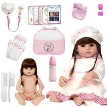 Boneca Bebê Reborn Menina Linda + 20 Itens Bolsa Lançamento