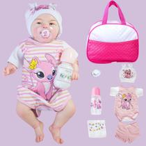 Boneca Bebê Reborn Menina Mary Realista Angel Original Corpinho Em Silicone Com Bolsa Maternidade