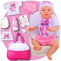 Boneca Bebê Reborn Menina Mary Realista Angel Original Corpinho Em Silicone Com Bolsa Maternidade