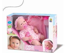 Boneca Bebê Reborn Menina Newborn Faz Xixi Com Chupeta 100% Vinil