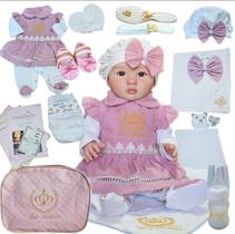 Boneca Bebe Reborn Menina Realista Luna Vinil Silicone Pode Dar Banho