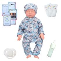 Boneca Bebê Reborn Menina Realista Macacão Unicórnio Itens