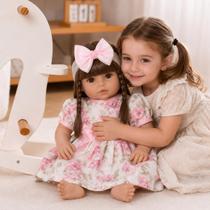 Boneca Bebe Reborn Menina Realista Pode Dar Banho + 13 Itens