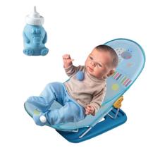 Boneca Bebê Reborn Menino 100% Silicone + Cadeira de Banho