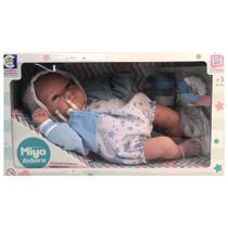 Boneca Bebê Reborn Miya Roupinha Azul Cotiplás