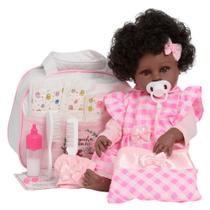 Boneca Bebê Reborn Negra Enxoval Completo Bolsa Acessórios Boneca Bebê Reborn Negra Enxoval Completo Bolsa Acessórios