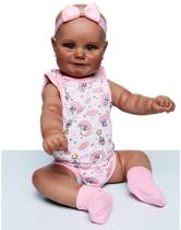 Boneca Bebê Reborn Negra Sophia 52cm - Mundo Kids