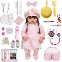 Boneca Bebê Reborn Nicole Fofinha + Enxoval Luxo Completo