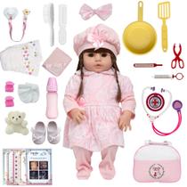 Boneca Bebê Reborn Nicole Fofinha + Enxoval Luxo Completo Boneca Bebê Reborn Nicole Fofinha + Enxoval Luxo Completo