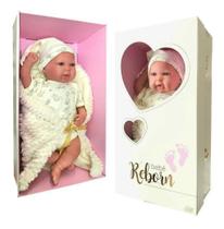 Boneca Bebê Reborn Olhos Abertos Rosita 1265 - Baby Brink