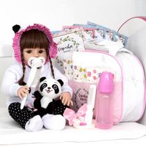 Boneca Bebe Reborn Panda Linda Realista 100% Silicone Luxo Boneca Bebe Reborn Panda Linda Realista 100% Silicone Luxo